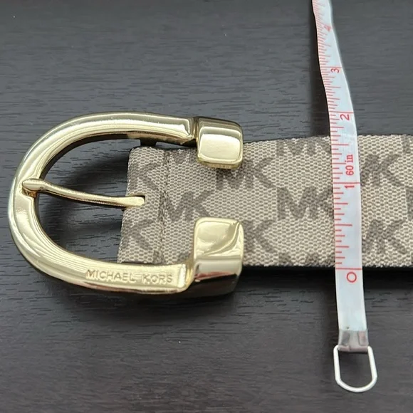 Like new Michael Kors brown / tan logo belt with gold buckle - Picture 7 of 7